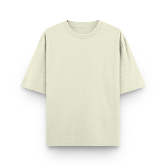 Oversized beige cotton streetwear t-shirt front view by BLAACK