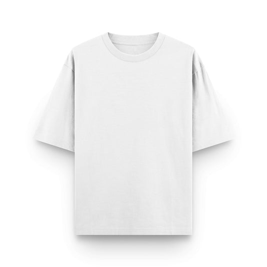Oversized white cotton streetwear t-shirt front view by BLAACK