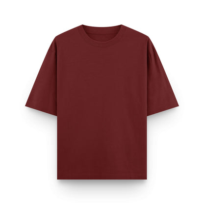 Oversized wine cotton streetwear t-shirt front view by BLAACK