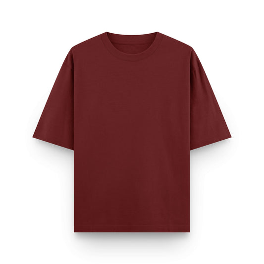Oversized wine cotton streetwear t-shirt front view by BLAACK