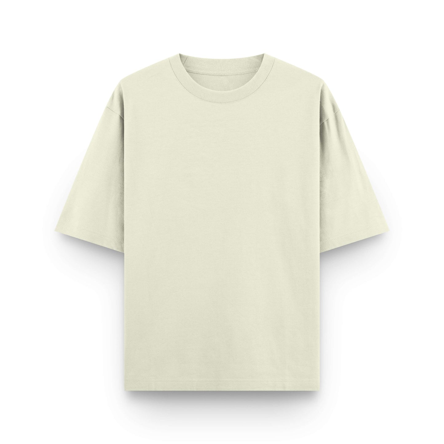 Oversized beige cotton streetwear t-shirt front view by BLAACK
