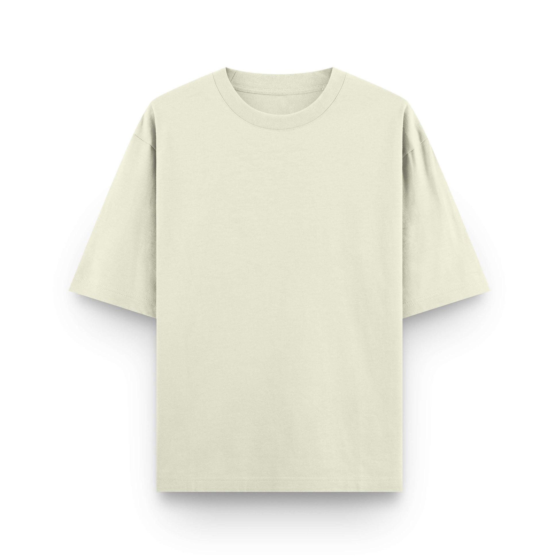 Oversized beige cotton streetwear t-shirt front view by BLAACK