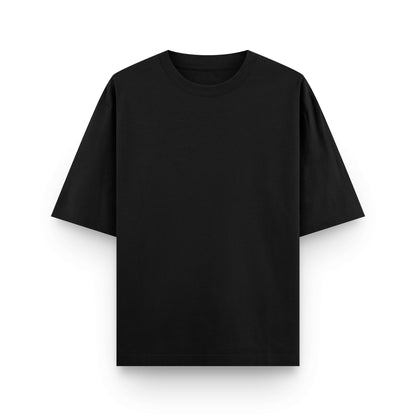 Oversized black cotton streetwear t-shirt front view by BLAACK