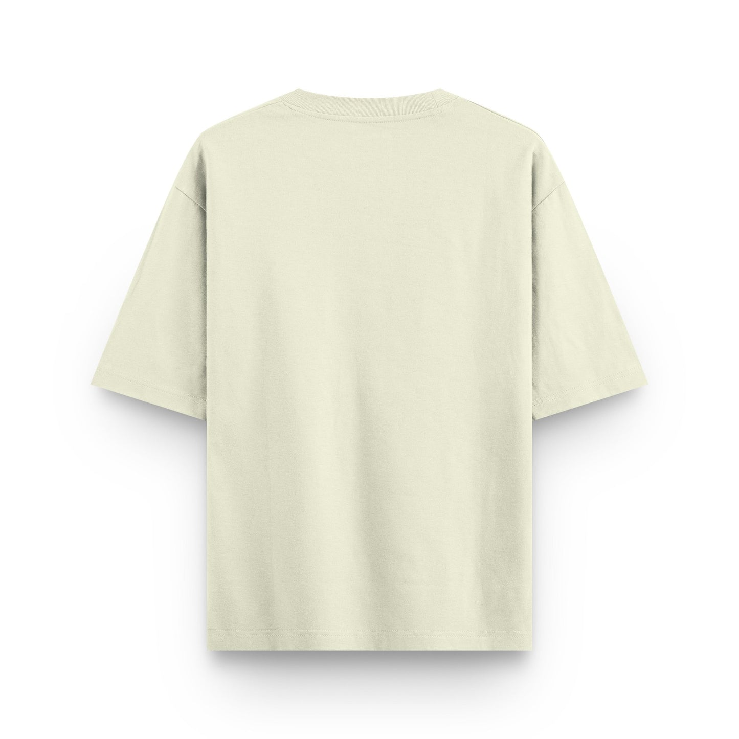 Oversized beige cotton streetwear t-shirt back view by BLAACK