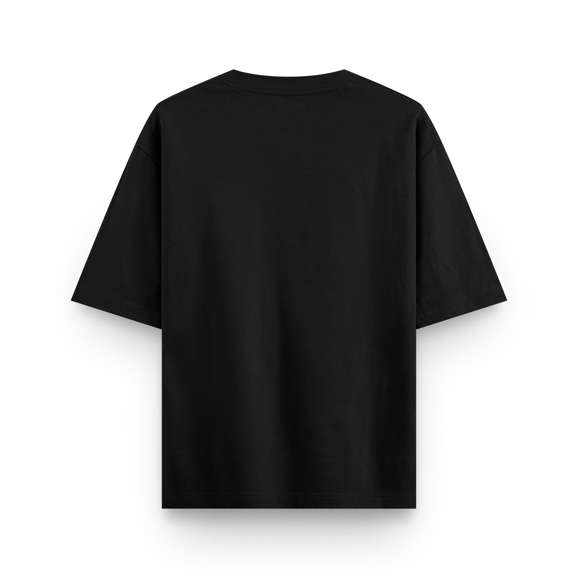 Oversized black cotton streetwear t-shirt back view by BLAACK
