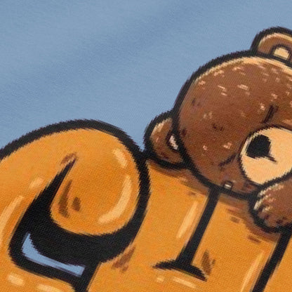 Close-up view of chill typography on urban melange oversized t-shirt by BLAACK