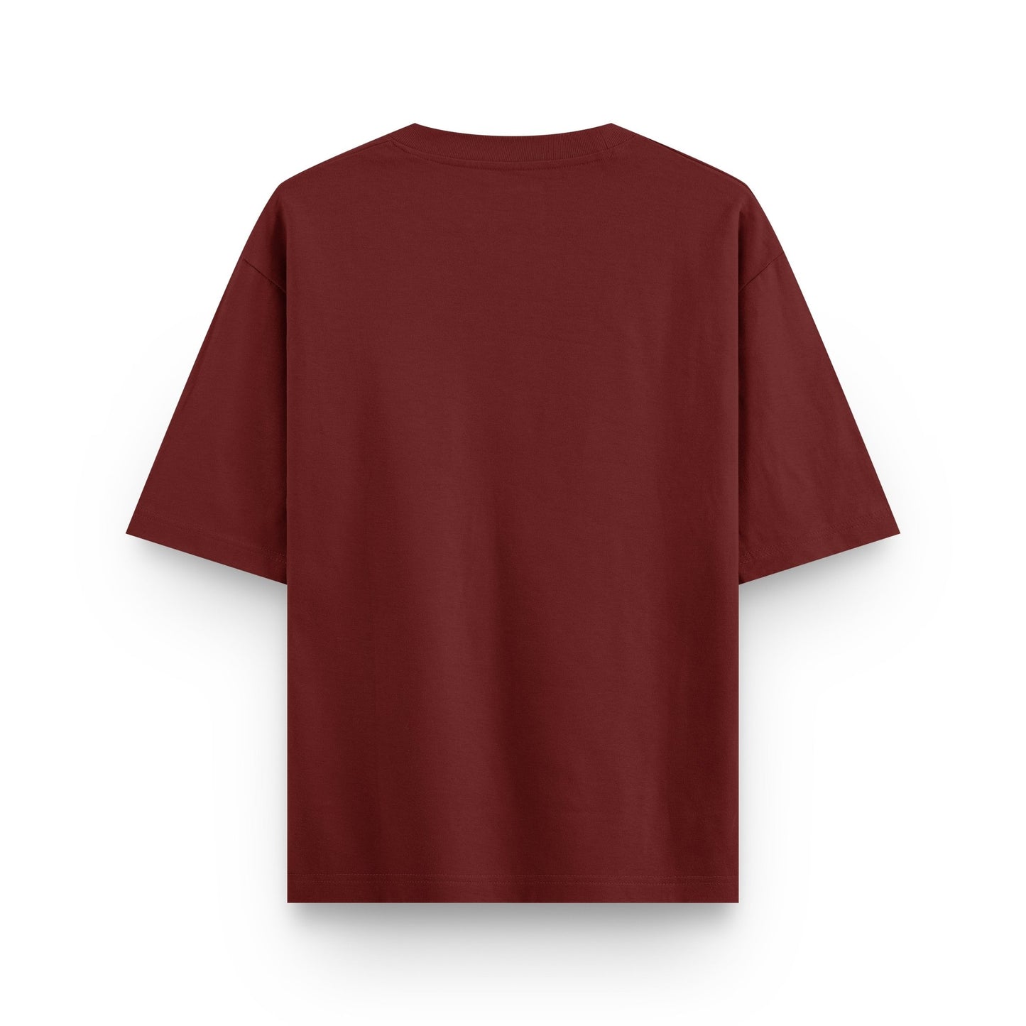 Oversized wine cotton streetwear t-shirt back view by BLAACK