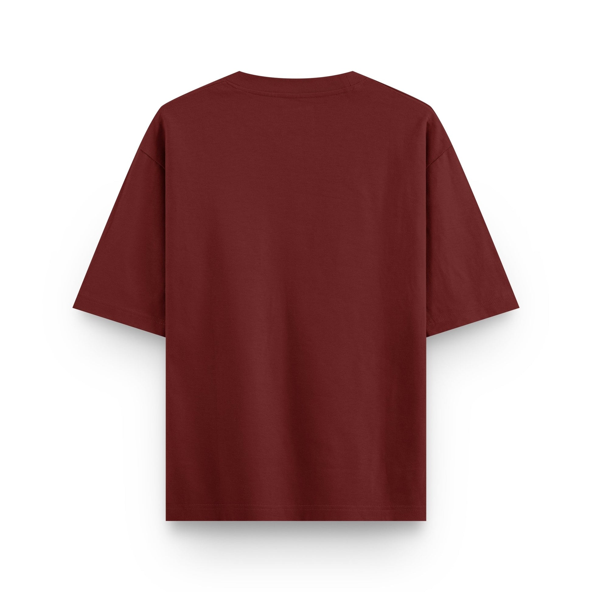 Oversized wine cotton streetwear t-shirt back view by BLAACK