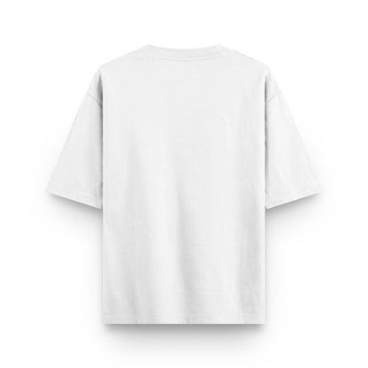 oversized white cotton streetwear t-shirt back view by BLAACK