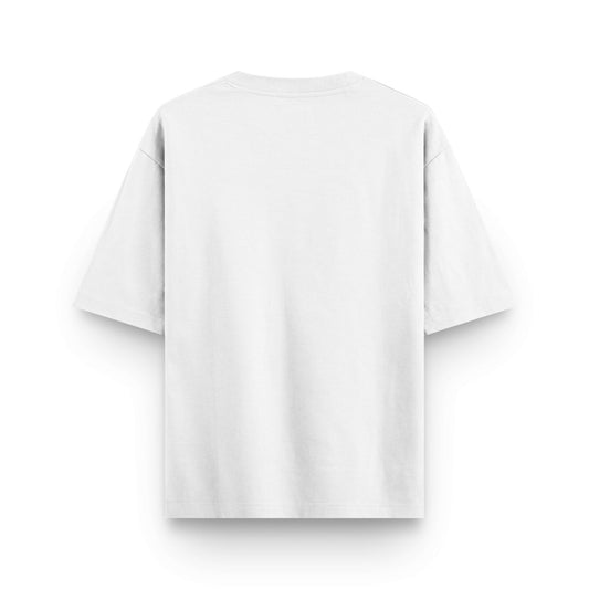 Plain oversized white cotton streetwear t-shirt back view by BLAACK
