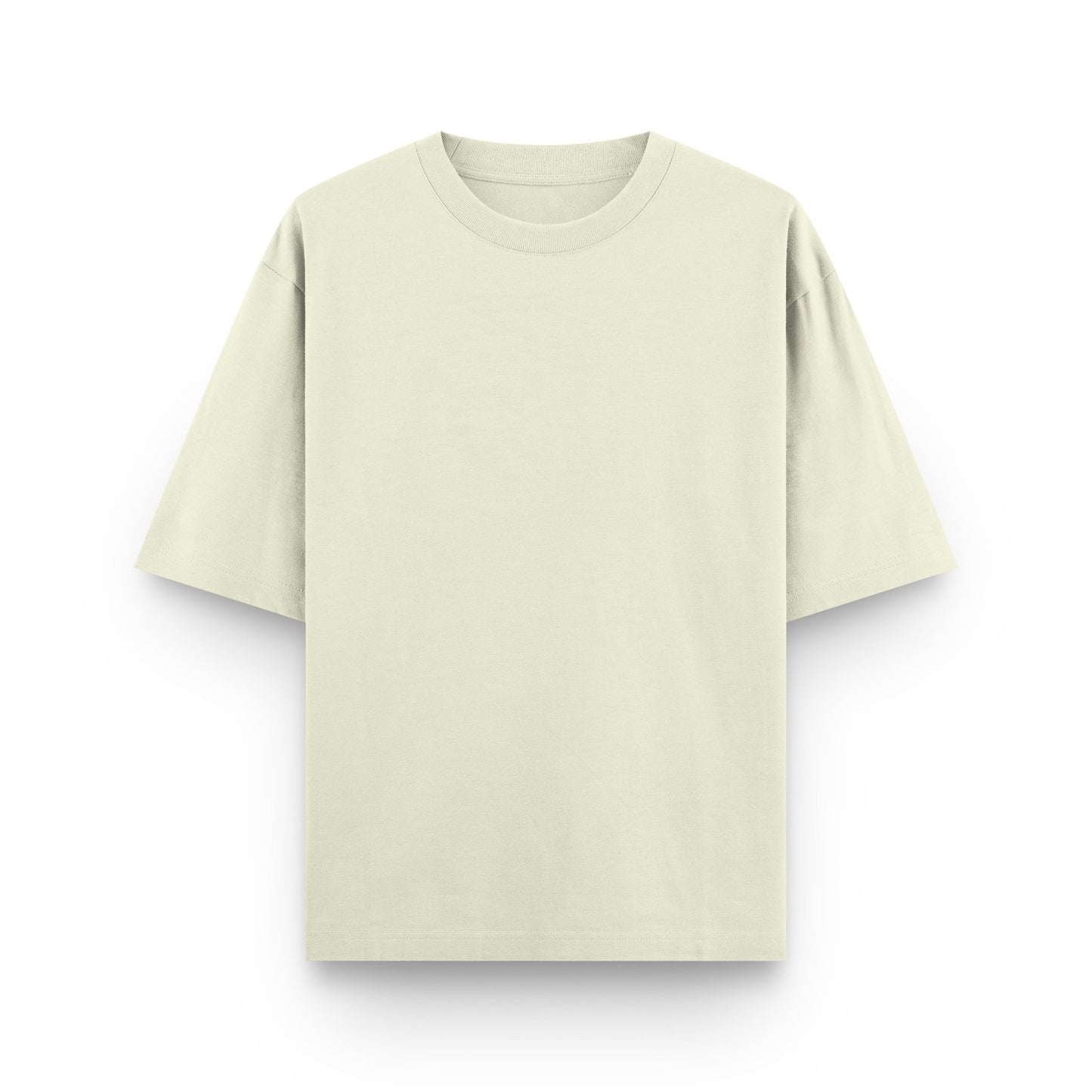 Oversized beige cotton streetwear t-shirt front view by BLAACK