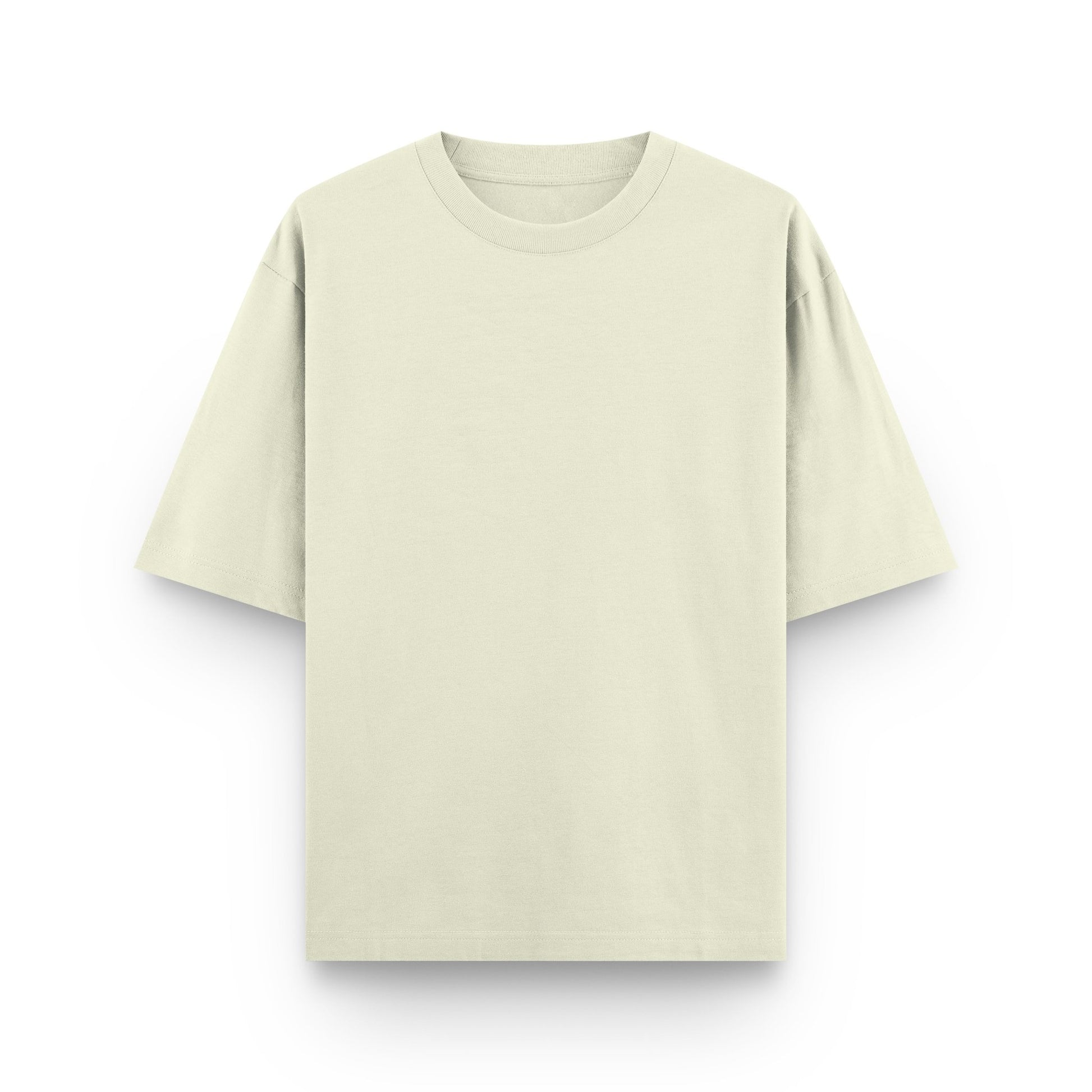 Oversized beige cotton streetwear t-shirt front view by BLAACK