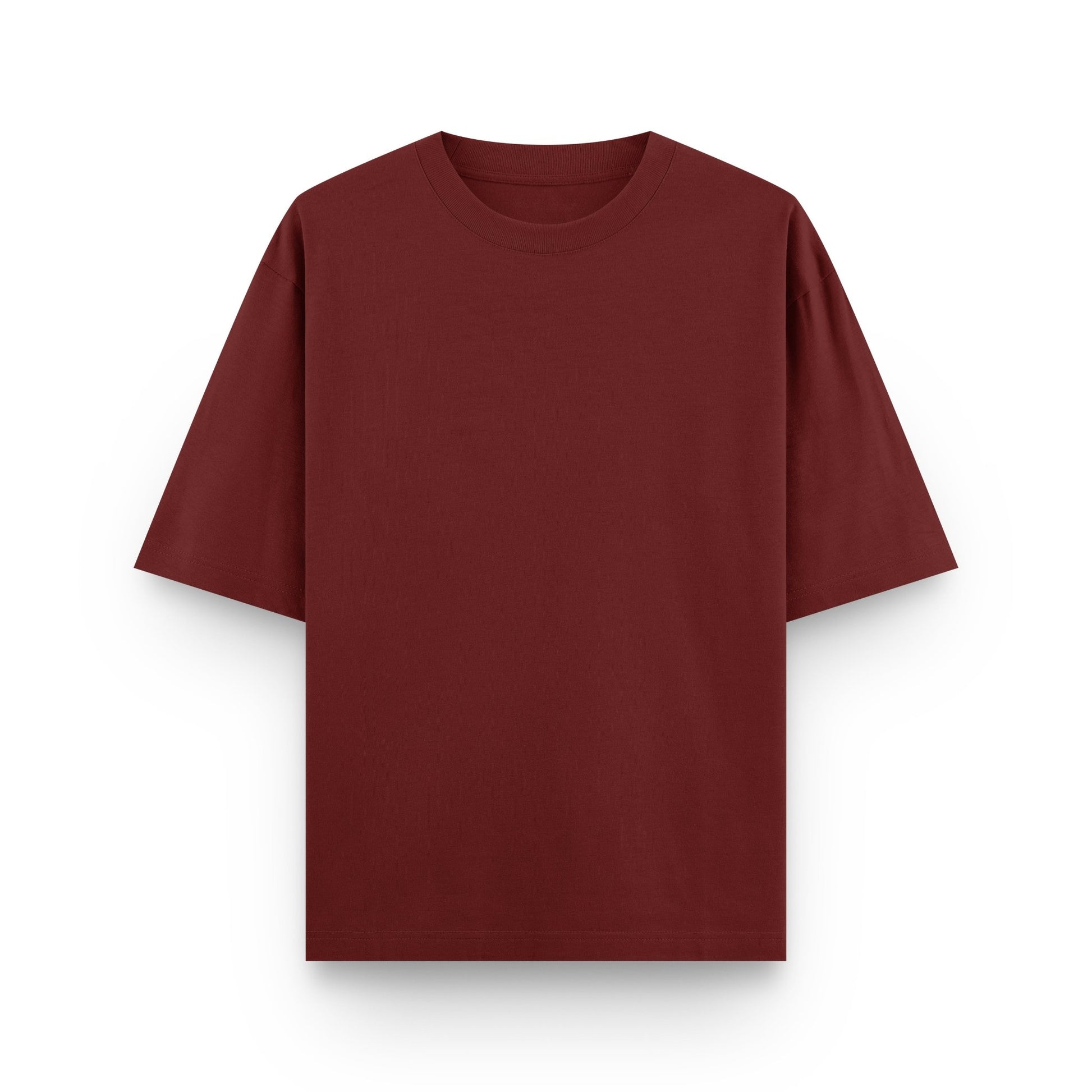 Oversized wine cotton streetwear t-shirt front view by BLAACK