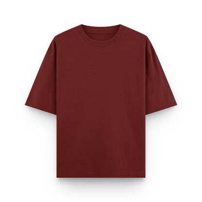 Oversized wine cotton streetwear t-shirt front view by BLAACK